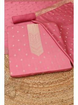 Soch - Pink Silk Blend Woven Unstitched Top & Bottom with Dupatta