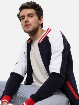 Campus Sutra - Colorblocked Varsity Jacket Constrast