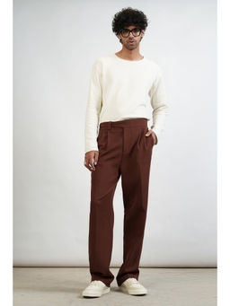 FREAKINS - Brown Almond Gurkha Mens Korean Casual Trouser