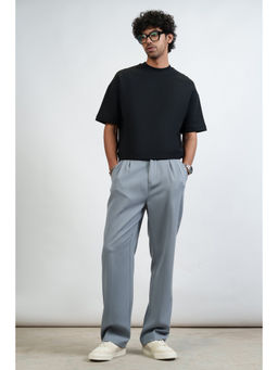 FREAKINS - Sleet Grey Buckle Detail Mens Korean Casual Trouser