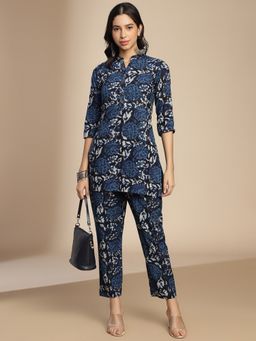 Shaily - Navy Blue Floral Print Co-Ords (Set of 2)