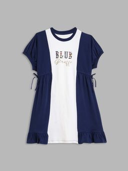 Blue Giraffe - Girls Multi Embroidered Dress