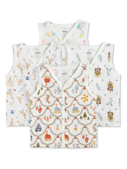 The Book Club - Muslin Cotton Baby Jhabla (Pack of 4)