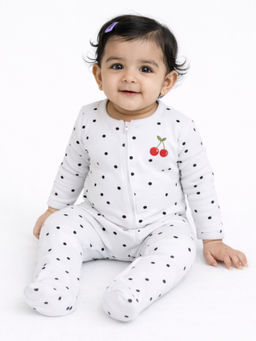 Blumbuds - Cute Cherry Embroidery Baby Sleepsuit