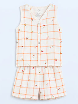 The Book Club - Muslin Cotton Printed Jhabla and Shorts