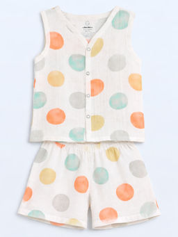 The Book Club - Muslin Cotton Printed Jhabla and Shorts