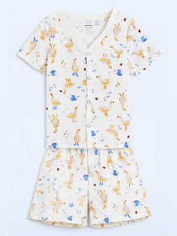 The Book Club - Muslin Cotton Printed Shirt and Shorts