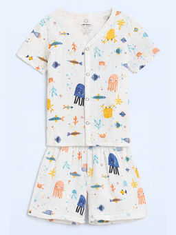 The Book Club - Muslin Cotton Printed Shirt and Shorts
