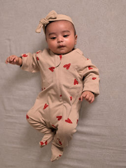 Cocoon Care - Bamboo Cotton Knit Printed Full Sleeves Baby Sleepsuit