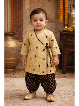 PSPeaches - Baby Boy Printed Angarakha Kurta and Dhoti