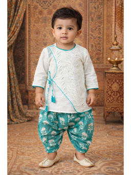 PSPeaches - Baby Boy Self Design Kurta and Dhoti