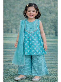 PSPeaches - Baby Girl Printed Kurta and Palazzo with Dupatta
