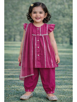 PSPeaches - Baby Girl Printed Kurta and Salwar with Dupatta