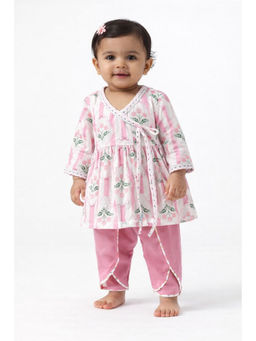 PSPeaches - Baby Girls Floral Angrakha Kurta and Dhoti