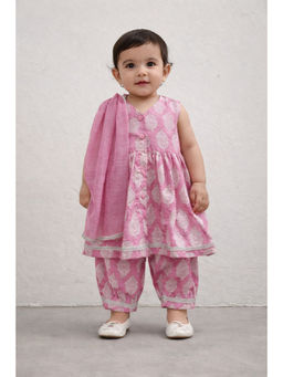 PSPeaches - Baby Girl Printed Kurta and Salwar with Dupatta