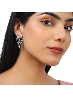 Voylla - Rhodium Brass Earrings