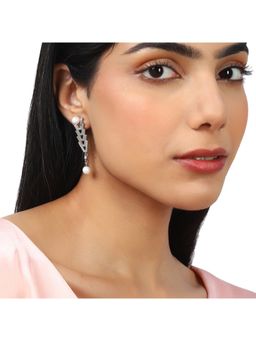 Voylla - Rhodium Brass Earrings