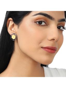 Voylla - Benzene Rhodium Enamelled Stud Earrings