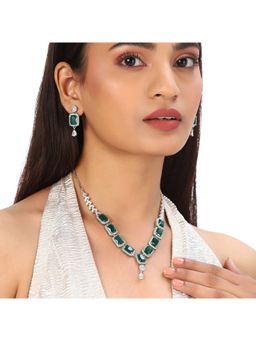 Voylla - Sparkling Elegance Green Stones Jewellery Sets