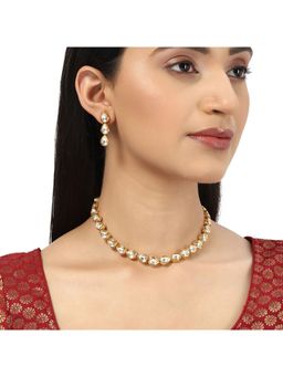 Voylla - Kundan Gold Plated Brass Jewellery Set