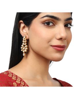 Voylla - Kundan Gold Plated Brass Earrings