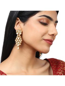 Voylla - Kundan Gold Plated Brass Earrings