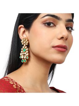 Voylla - Kundan Gold Plated Brass Earrings