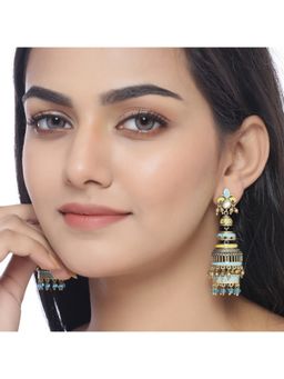 Voylla - Gwalior Gold Toned Layered Jhumka Earrings