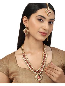 Voylla - Kundan Gold Plated Brass Jewellery Set