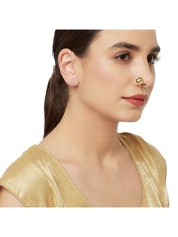 Voylla - Floral Theme Nose Pin with Gold Plating