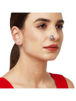 Voylla - Statement Nose Pin with Blue Enamel