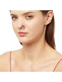 Voylla - Indie Collectibles Lotus Motif Oxidised Silver Nose Pin