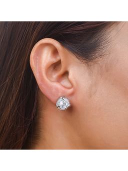 Voylla - 925 Sterling Silver Round CZ Stud Earrings