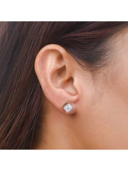 Voylla - 925 Sterling Silver Square Shaped Earrings