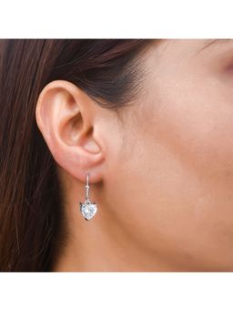 Voylla - 925 Sterling Silver Heart Dangler Earrings