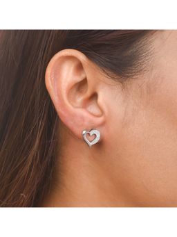 Voylla - 925 Sterling Silver Heart Shaped Earrings