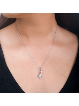 Voylla - 925 Sterling Silver CZ Infinity Shaped Pendant with Chain