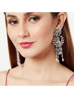 Voylla - Shwet Kamal Silver oxidized Earrings
