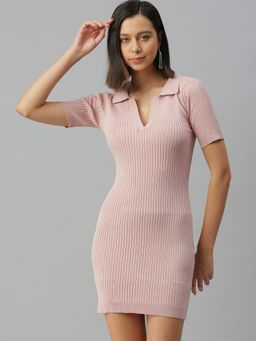 SHOWOFF - Women Mauve Bodycon Dress