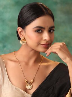 Yellow Chimes - Multi-Color Gold Plated Pearl Jewellery Set