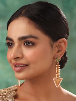 Yellow Chimes - Ethnic Style Gold Plated Danglers Earrings