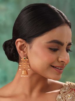 Yellow Chimes - Gold Plated Jhumki Earrings