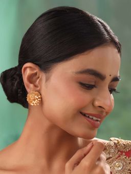 Yellow Chimes - Golden Stud Earrings