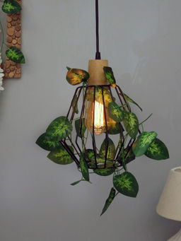 Homesake - Hanging Pendant Plant Light Leafy Cubist