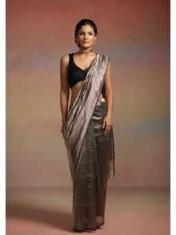 Dressfolk - Aamna Black Tissue Handloom Saree with Unstitched Blouse