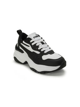 Puma - Cilia Wedge Womens Black and White Sneakers