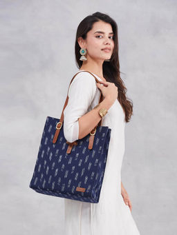 Fabindia - Blue Cotton Ikat Tote Bag