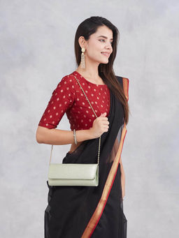 Fabindia - Green Silk Blend Sling Bag (L)