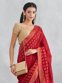 Fabindia - Beige Silk Blend Sling Bag (M)