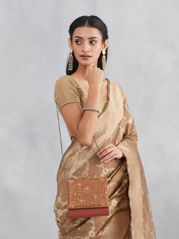 Fabindia - Orange Silk Blend Sling Bag (M)